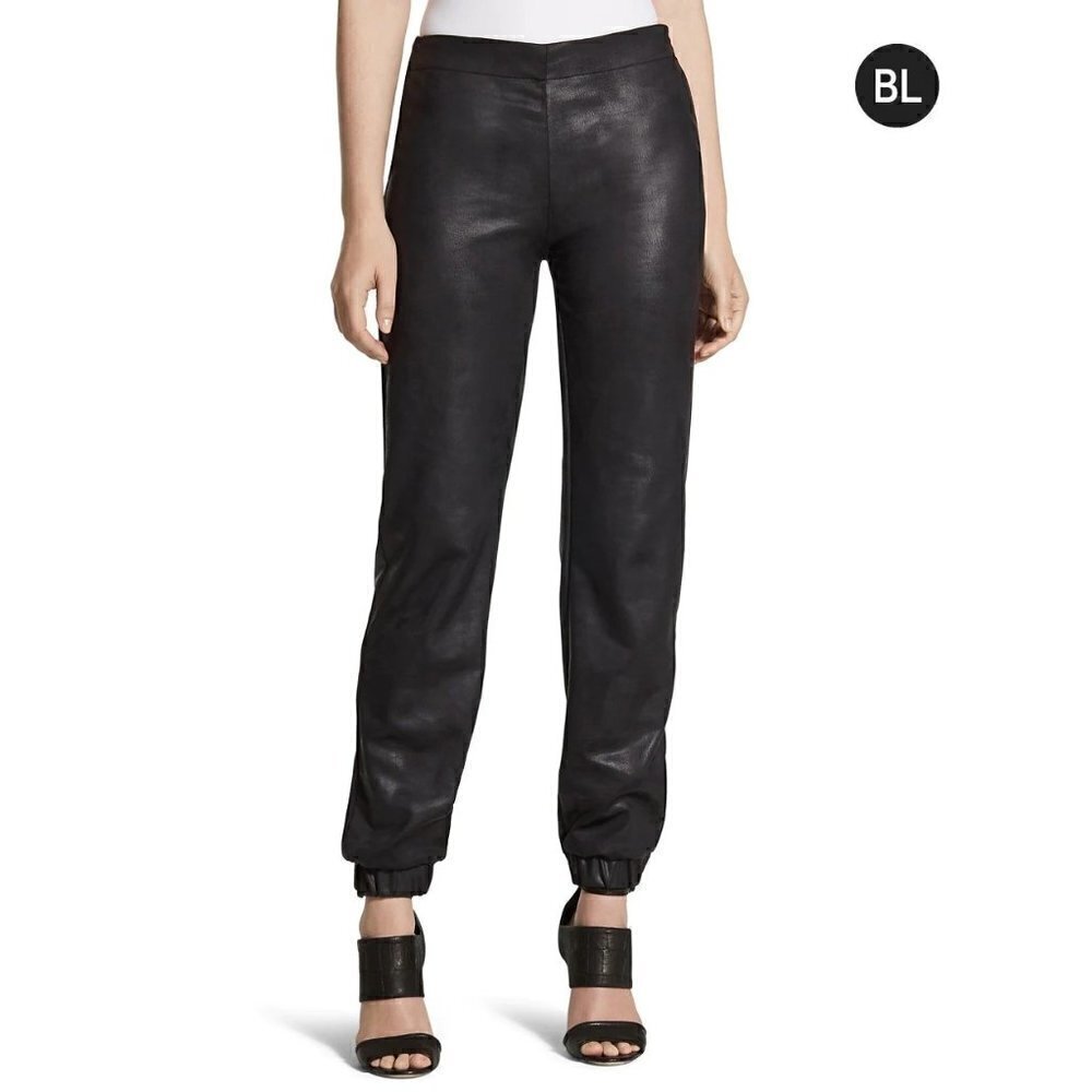 Chico's Black Label Faux‎ Leather Jogger Pants 27